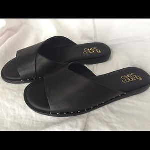 Franco Sarto black slide sandal